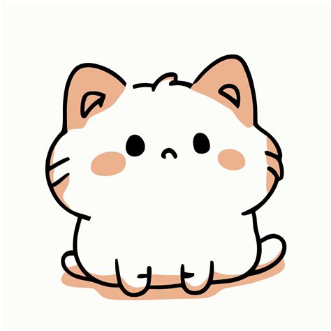 Lindo Gato Ilustración Gato Kawaii Chibi Dibujo Vectorial Estilo Gato