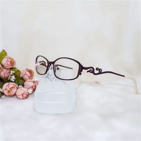 retro women glasses frame clear lens oculos de grau alloy luxury eye glasses floral optical
