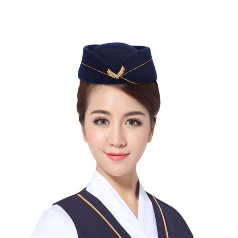 Women Hat Woolen Flight Attendant Hat Stewardess Cap For Costume