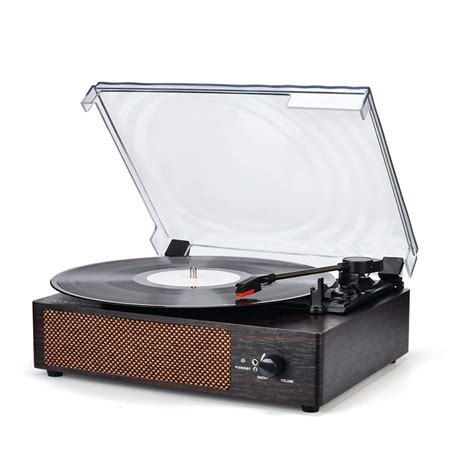 Record Player Turntable 3 Speed Vinyl Record Player With Stereo Speaker