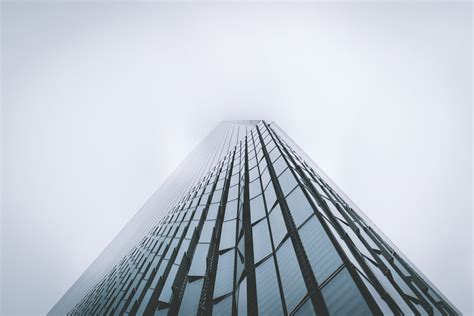 Black High Rise Building Skyscraper Building Fog Hd Wallpaper