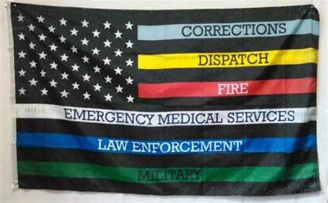 Buy 3x5ft Salute Thin Multi Line Flag Military Police Fire Corrections