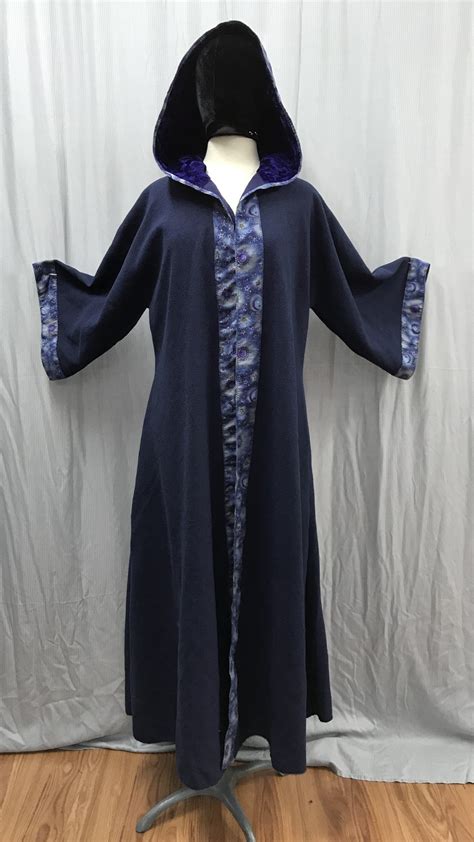 R531 Blue Wizard Robe W Celestial Trim Cloak And Dagger Creations