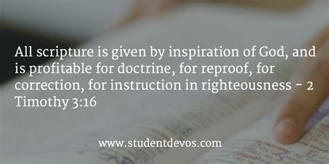 Daily Bible Verse And Devotion 2 Timothy 316 Student Devos Youth