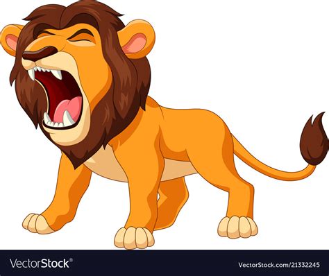 Cartoon Lion Roaring Royalty Free Vector Image