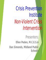 Crisis Prevention Institute (CPI) Techniques.ppt - Crisis Prevention Institute Non-Violent ...