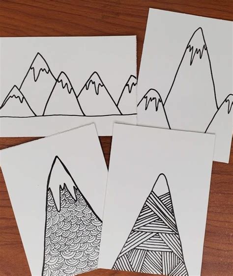 How To Draw Mountains With Pen How To Draw Cliffs And Crevasses