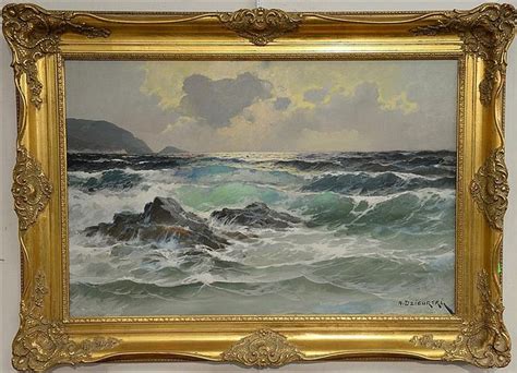 Alexander Dzigurski 1911 1995 Ocean Seascape Oil On Canvas Signed
