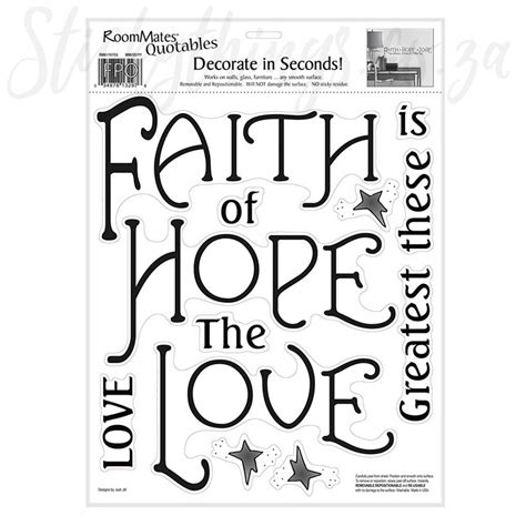 Faith Hope Love Wall Decal Faith Quote Wall Sticker