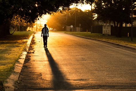 Man Walking Down The Street Sunset By Purpleponyprincess On Deviantart