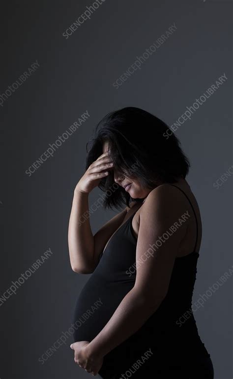 Worried Pregnant Woman Stock Image F031 0194 Science Photo Library
