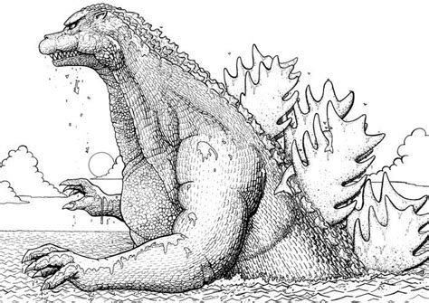 Printable Godzilla Coloring Pages PDF Coloringfolder Monster