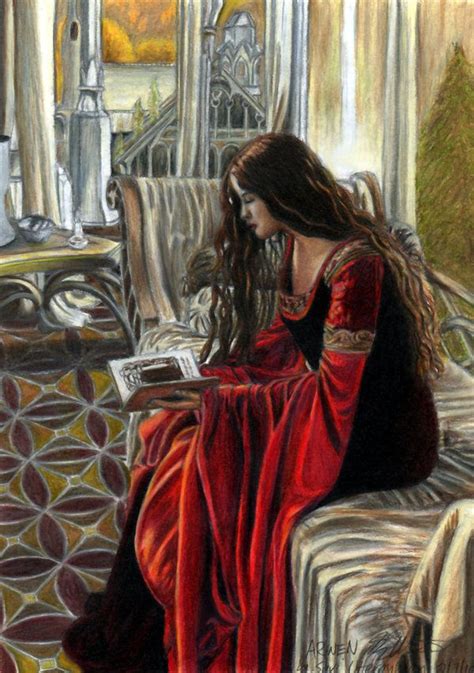 Arwen Reading Colored By Ainulaire On Deviantart Lotr Tolkien