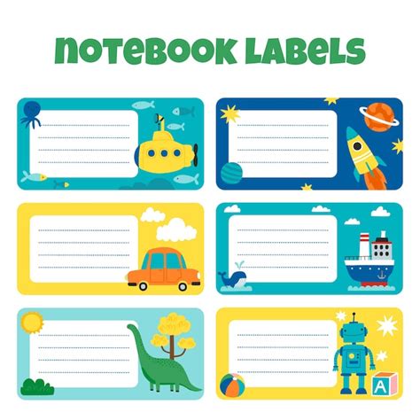 Free Vector Hand Drawn Notebook Label Collection