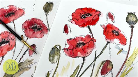 How To Paint Loose Watercolor Poppies Diane Antone Studio