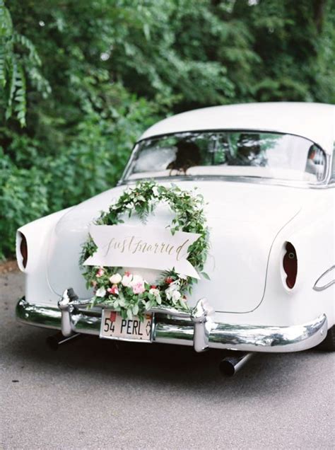 Vintage Wedding Getaway Car Decor Ideas Hi Miss Puff