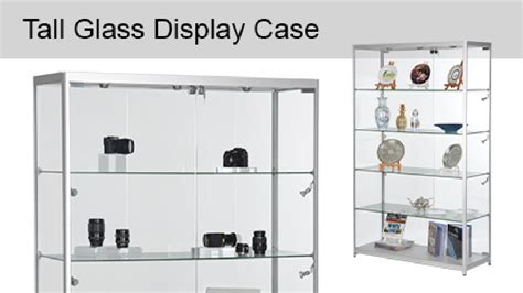 2m Tall Glass Display Case 5 Tier Locking ¦ Slimline Warehouse