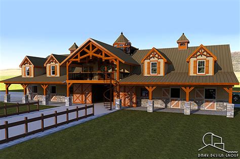 Look through horse barn pictures in different colors and styles and when you find some horse barn that inspires you. Horse Barn with Living Quarters Floor Plans | Dmax Design ...