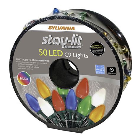 Sylvania StayLit C Holiday LED Lights Ct Multicolor V Walmart Com