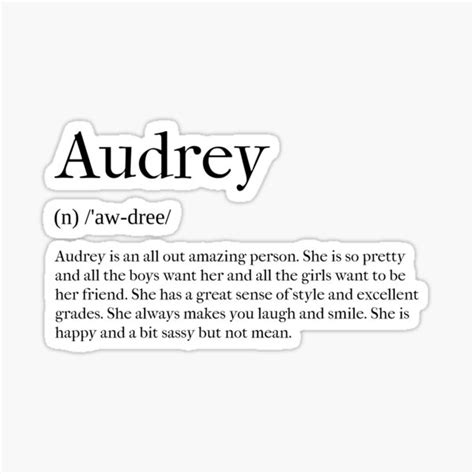 Audrey Definition Sticker By Tastifydesigns Redbubble