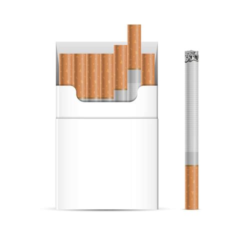 Cigarettes Box Package Mockup Template Isolated On White Background