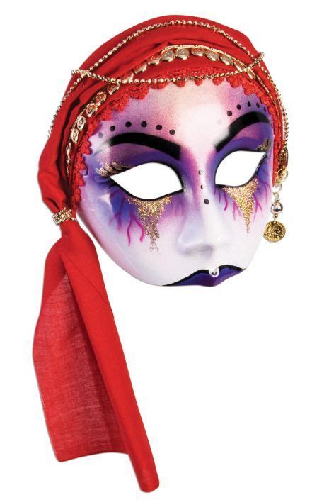 Fortune Teller Mask With Scarf Red Forum Novelties Half Mask Red