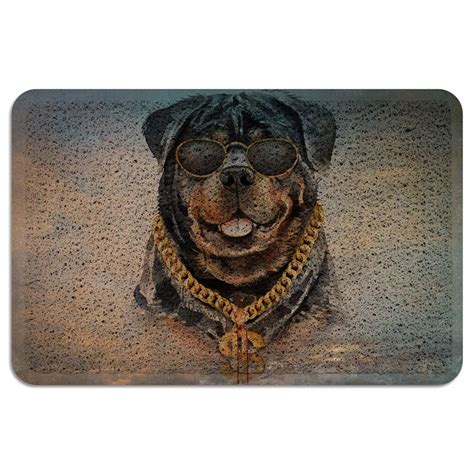 Buy Tweetybed Pvc Doormat Rottweiler Watercolor Vintage Dog Wire Loop
