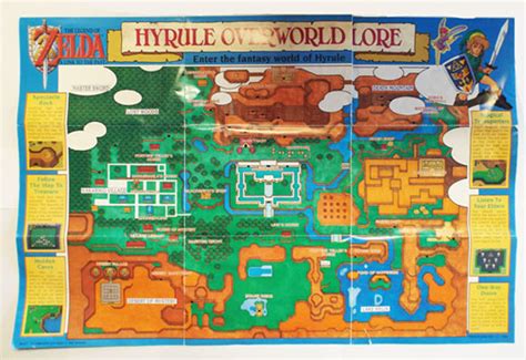 Legend Of Zelda Link To The Past Hyrule Overworld Snes Map For Sale