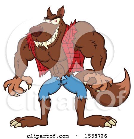 Clipart Of A Muscular Werewolf Royalty Free Vector Illustration By Hit Toon