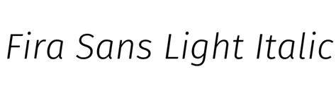 Fira Sans Light Italic Font