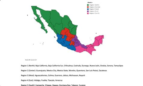 Mexico The Five Regions Of Study Region 1 North Baja California