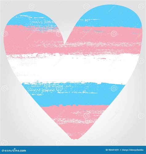 Transgender Pride Flag In A Form Of Heart Cartoon Vector 90441691