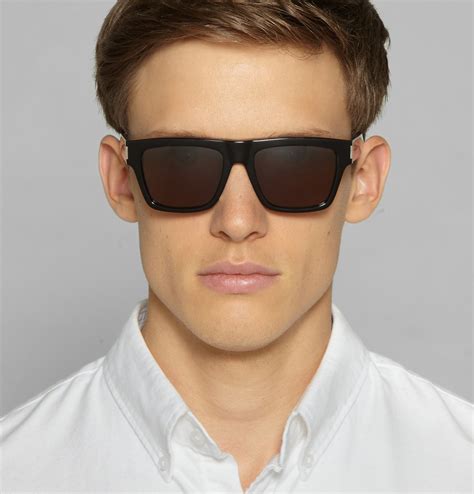Lyst Saint Laurent Sl5 Square Frame Acetate Sunglasses In Black For Men