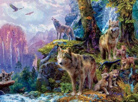 Wolves Of National Park Wolves 1000 Pieces Ceaco Puzzle Warehouse