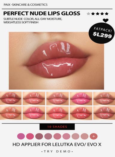 Second Life Marketplace Paix Perfect Nude Lipsticklipgloss Lelutka Evo Evo X Hd Applier