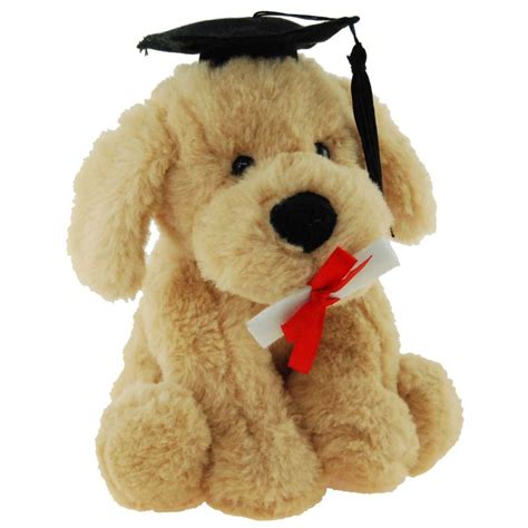 Graduation Dog Puppy With Cap And Certificate Soft Plush Toy Elka