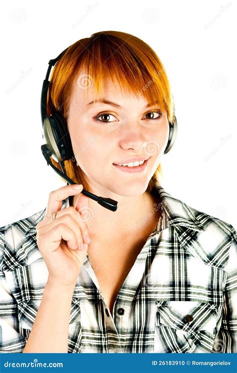 Woman With Headset Stock Photo Image Of Communication 26183910