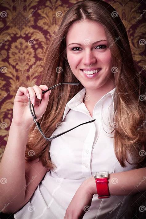 Girl With Eyeglasses Stock Image Image Of Portrait Beauty 17696287