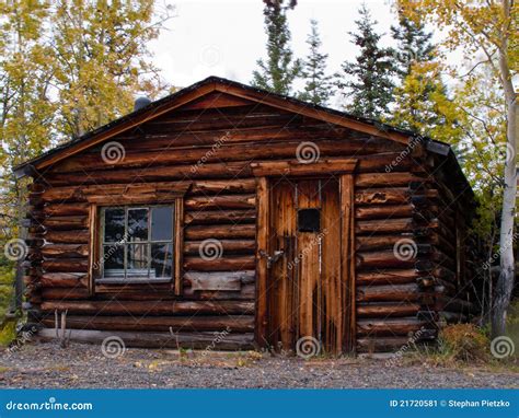 Old Weathered Traditional Log Cabin Yukon Canada Stock Image Image
