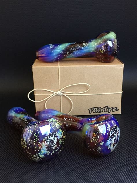 Galaxy Glass Pipe Amber Made To Order Hand Blown Etsy