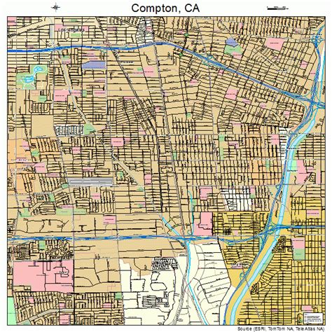 Compton California Street Map 0615044