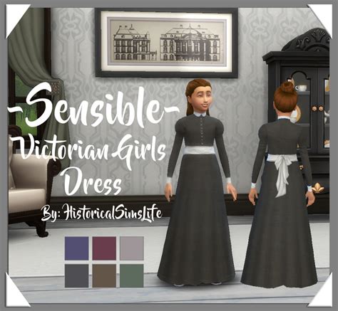 Sims 4 Ccs The Best Sensible Victorian Girls Dress By Historical