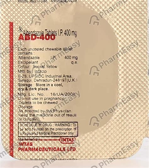 Abd 400 Mg Tablet 1 Uses Side Effects Price And Dosage Pharmeasy