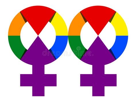 lesbian symbol collection in rainbow color illustration vector rainbow homosexual gender sign