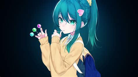 Anime Girl With Blue Hair Wallpaper Backiee