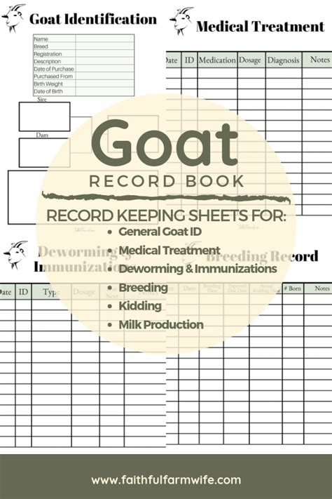Goat Record Keeping Printable Template Ph