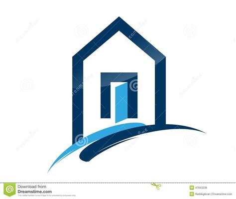 House Home Real Estate Logo Blue Architecture Symbol