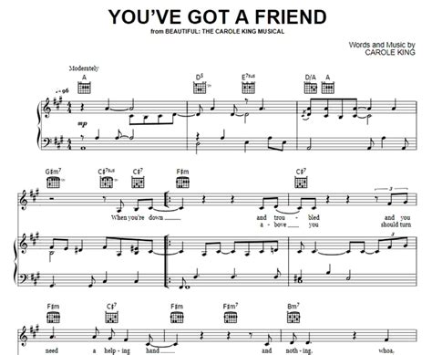 Carole King Youve Got A Friend Free Sheet Music Pdf For Piano The