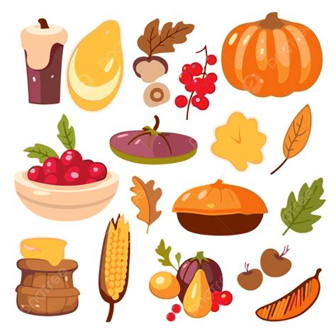 Fall Food Clipart Autumn Harvest Etua Vectoriel Cartoon Fall Food