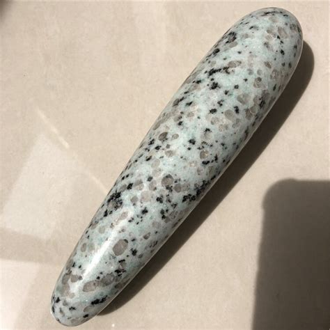 tianshan blue quartz crystal wand large long natural seasame jasper massage wand yoni pleasure